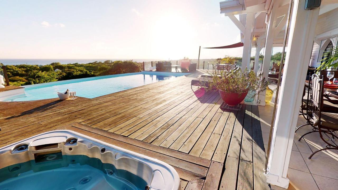 Villa Deluxe L'Hacienda Villa Vue Mer 180 Piscine Jacuzzi Proche Plage Marina Golf Pointe Des Chateaux Et Casino Jardin Clos Voyage Durable Saint-Francois  Værelse billede